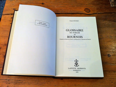 GLOSSAIRE DU PARLER DE BOURNOIS (Canton de l'Isle-sur-le-Doubs, arrondissement de Beaume-les-Dames)
