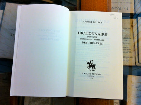 DICTIONNAIRE PORTATIF HISTORIQUE ET LITTÉRAIRE DES THÉÂTRES. ANTOINE DE LÉRIS