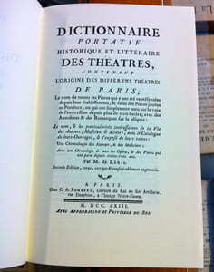 DICTIONNAIRE PORTATIF HISTORIQUE ET LITTÉRAIRE DES THÉÂTRES