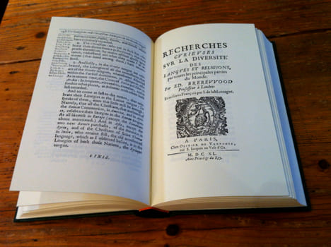 RECHERCHES CURIEUSES SUR LA DIVERSITÉ DES LANGUES ET RELIGIONS (1640). EDWARD BREREWOOD