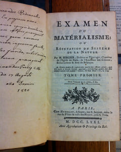 EXAMEN DU MATÉRIALISME; OU RÉFUTATION DU SYSTÈME DE LA NATURE. (2 volumes)