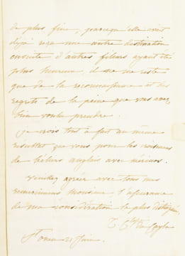 LETTRE AUTOGRAPHE signée "Z. Ctesse Du Cayla", adressée à "Monsieur Robicher, à Estrée par Aire-sur-la-Lys, Dépt. du Pas-de-Calais", localisée et ...