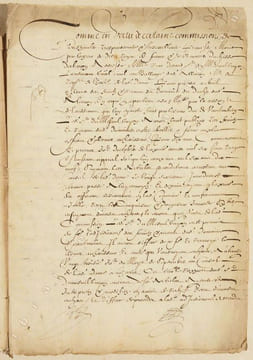 ACTE NOTARIÉ DE LA CHANCELLERIE ROYALE.. CONCINI (Concino) et MARIE DE MEDICIS.
