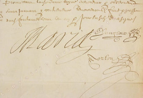 ACTE NOTARIÉ DE LA CHANCELLERIE ROYALE.. CONCINI (Concino) et MARIE DE MEDICIS.