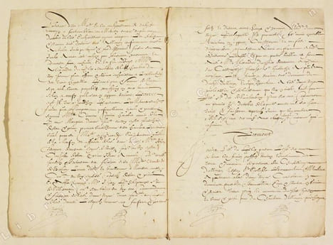 ACTE NOTARIÉ DE LA CHANCELLERIE ROYALE.. CONCINI (Concino) et MARIE DE MEDICIS.