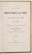 LES ORIGINES ET LES CONSTITUTIONS DE LA TRAPPE. LES MONASTERES DU PAYS DE CHIMAY. LA TRAPPE DE NOTRE-DAME DE SCOURMONT. [Relié à la suite] "HISTOIRE DES TRAPPISTES DU VAL-SAINTE-MARIE, diocèse de Besançon, avec des notices intéressantes, sur les autres monastères de la Trappe en France, en Belgique, en Angleterre, en Irlande, et sur plusieurs religieux trappistes [par Michel PEETERS]".  par MALENGREAU (Auguste) et PEETERS (Michel). - Image 1