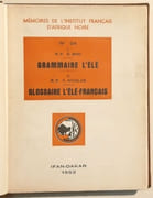 GRAMMAIRE L'ELE & GLOSSAIRE L'ELE-FRANCAIS.  par BON (R. P. G.) & NICOLAS (R. P. F.).  - Image 1