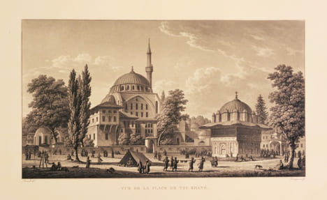 PROMENADES PITTORESQUES DANS CONSTANTINOPLE ET SUR LES RIVES DU BOSPHORE, suivies d'une notice sur la Dalmatie. [3 volumes de texte et un atlas].. ...
