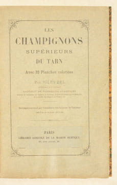 LES CHAMPIGNONS SUPÉRIEURS DU TARN. Avec 32 planches coloriées. . BEL (Jules).