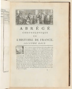 NOUVEL ABRÉGÉ CHRONOLOGIQUE DE L'HISTOIRE DE FRANCE, contenant les événemens de notre Histoire, depuis Clovis jusqu'à la mort de Louis XIV, les Guerres, les Batailles, les Sièges, nos Loix, nos Moeurs, nos Usages, &c. [2 volumes].