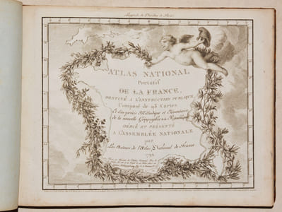 ATLAS NATIONAL PORTATIF DE LA FRANCE, destiné à l'instruction publique, composé de 93 cartes et d'un précis Méthodique et Élémentaire de la Nouvelle Géographie de la République dédié et présenté à l'Assemblée Nationale par les Auteurs de l'Atlas National de France. [Précédé de :] PRÉCIS ÉLÉMENTAIRE ET MÉTHODIQUE DE LA NOUVELLE GÉOGRAPHIE DE LA FRANCE, suivi d'une Table Alphabétique des Chefs-lieux de Cantons, indicative des Districts et Départemens auxquels ils appartiennent ; pour servir de développement à l'Atlas National portatif de la France, par les Auteurs de l'Atlas National de France.