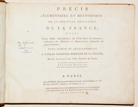 ATLAS NATIONAL PORTATIF DE LA FRANCE, destiné à l'instruction publique, composé de 93 cartes et d'un précis Méthodique et Élémentaire de la Nouvelle ...