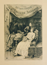LA RELIURE MODERNE, artistique et fantaisiste. Illustrations reproduites d'après les originaux par P. Albert-Dujardin et dessins allégoriques de J. Adeline, G. Fraipont, A. Giraldon. Frontispice de Albert Lynch, gravé par Manesse.