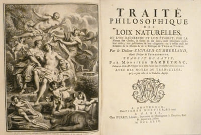 TRAITE PHILOSOPHIQUE DES LOIX NATURELLES, ou l'on recherche et l'on établit, par la Nature des Choses, la forme de ces Loix, leurs principaux chefs, leur ordre, leur publication & leur obligation : on y réfute aussi les Elémens de la Morale & de la Politique de Thomas Hobbes. Traduit du latin par Monsieur Barbeyrac, avec des notes du traducteur qui y a joint celles de la Traduction Angloise.