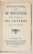 LES OEUVRES DE Mr RÉGNIER contenant ses Satyres et autres pièces de Poësie. par RÉGNIER (Mathurin).  - Image 2