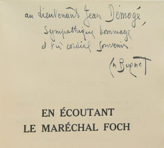 EN ECOUTANT LE MARECHAL FOCH (1921-1929). 