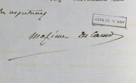 LETTRE AUTOGRAPHE signée adressée à Silvestre de SACY, «Paris, 27 Décembre 1865 ». . DU CAMP (Maxime). 