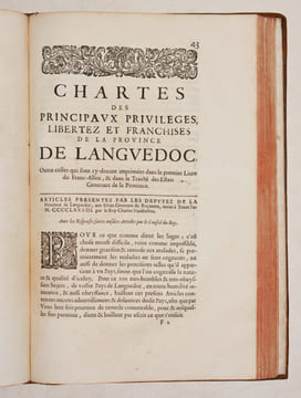 LE FRANC-ALLEU DE LA PROVINCE DE LANGUEDOC, establi et defendu. [Suivi de:] Les Estats generaux de la Province de Languedoc. . [CAZENEUVE ou CASENEUVE ...