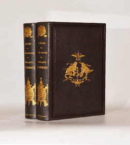 SCÈNES DE LA VIE PRIVÉE ET PUBLIQUE DES ANIMAUX. Vignettes par GRANDVILLE. Études de moeurs contemporaines publiées sous la direction de M. P.-J. STAHL, avec la collaboration de Messieurs de Balzac. - L. Baude. - E. de La Bédollierre. - P. Bernard. - J. Janin. - Ed. Lemoine. - Charles Nodier. -  George Sand. [2 volumes].