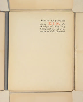 KIM. Traduit par Louis Fabulet et Ch. Fountaine-Walker. Illustration de F.-L. SCHMIED. [Avec la :] SUITE POUR KIM. [3 volumes] . KIPLING (Rudyard). 