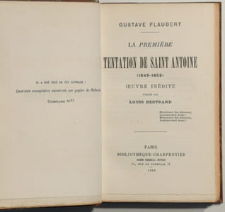LA PREMIÈRE TENTATION DE SAINT-ANTOINE (1849-1856). Oeuvre inédite publiée par Louis Bertrand.