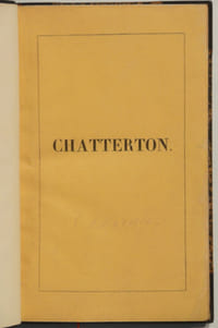 CHATTERTON, drame.