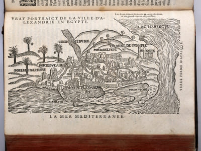 LES OBSERVATIONS DE PLUSIEURS SINGULARITEZ ET CHOSES MEMORABLES, trouvées en Grèce, Asie, Judée, Egypte, & autres pays estranges, rédigées en trois livres, par Pierre Belon du Mans. Reveuz de nouveau & augmentez de figures. Catalogue contenant les plus notables choses, est en la page suyvante.