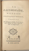 LOISIRS D'UN SOLDAT DU REGIMENT DES GARDES FRANCOISES. [relié à la suite] LA CACOMONADE, histoire politique et morale, traduite de l'allemand du Docteur PANGLOSS, par le docteur lui-même, depuis son retour de Constantinople. par DESRIVIERES (Ferdinand), dit BOURGUIGNON - LINGUET (Simon-Nicolas-Henri). - Image 3
