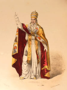 ALBUM ou COLLECTION COMPLÈTE ET HISTORIQUE DES COSTUMES DE LA COUR DE ROME des ordres monastiques, religieux et militaires et des congrégations séculières des deux sexes, contenant 80 figures dessinées et coloriées d'après nature par G. Perugini et accompagnées d'un texte explicatif tiré du P. Hélyot. Deuxième édition.