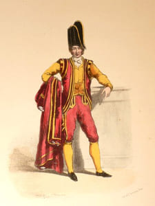 ALBUM ou COLLECTION COMPLÈTE ET HISTORIQUE DES COSTUMES DE LA COUR DE ROME des ordres monastiques, religieux et militaires et des congrégations séculières des deux sexes, contenant 80 figures dessinées et coloriées d'après nature par G. Perugini et accompagnées d'un texte explicatif tiré du P. Hélyot. Deuxième édition.