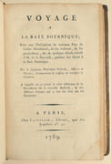 VOYAGES DANS LE PAYS DES HOTTENTOTS, à la Caffrerie, à la Baye Botanique, et dans la Nouvelle Hollande. [Relié à la suite]. VOYAGE A LA BAIE BOTANIQUE ; avec une description du nouveau Pays de Galles méridional, de ses habitants, de ses productions, etc. et quelques détails relatifs à M. de La Pérouse, pendant son séjour à la Baie Botanique. A laquelle on a ajouté le récit historique de la Nouvelle Hollande, et des différens voyages qui y ont été faits par les Européens. par PATERSON (William) - TENCH (Watkin). - Image 3