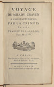 VOYAGE DE MILADY CRAVEN À CONSTANTINOPLE, par la Crimée, en 1786. Traduit de l'anglois, par M. D***[urand fils]. par CRAVEN (Elisabeth Berkeley, Lady). - Image 2