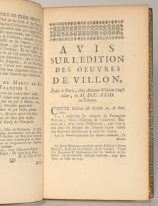 OEUVRES de François Villon : avec les remarques de diverses personnes.