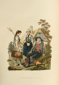 THE COSTUME OF THE HEREDITARY STATES OF THE HOUSE OF AUSTRIA, DISPLAYED IN FIFTY COLOURED ENGRAVINGS ; with descriptions, and an introduction by M. Bertrand de Moleville. Translated by R. C. Dallas, Esq. - COSTUMES DES ETATS HEREDITAIRES DE LA MAISON D'AUTRICHE, consistant en cinquante gravures coloriées ; dont les description [sic], ainsi que l'introduction, ont été rédigées par M. Bertrand de Moleville.