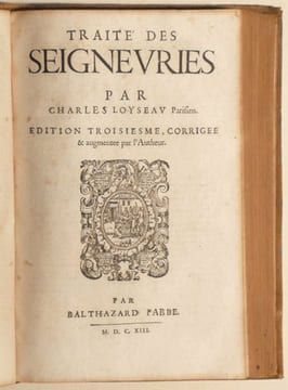 CINQ LIVRES DU DROIT DES OFFICES. [relié à la suite :] TRAITE DES SEIGNEURIES. [relié à la suite :] TRAITE DES ORDRES ET SIMPLES DIGNITEZ. [3 ...