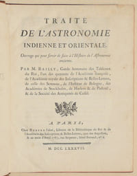 TRAITÉ DE L'ASTRONOMIE INDIENNE ET ORIENTALE. Ouvrage qui peut servir de suite à l'"Histoire de l'Astronomie ancienne".