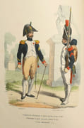 COLLECTION DES TYPES DE TOUS LES CORPS ET DES UNIFORMES MILITAIRES DE LA RÉPUBLIQUE ET DE L'EMPIRE. 50 PLANCHES coloriées comprenant les portraits de Bonaparte, premier consul ; de Napoléon, Empereur ; du prince Eugène, du Roi Murat et du Prince J. Poniatowski d'après les dessins de M. Hippolyte Bellangé. par BELLANGÉ (Hippolyte). - Image 4