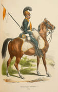 COLLECTION DES TYPES DE TOUS LES CORPS ET DES UNIFORMES MILITAIRES DE LA RÉPUBLIQUE ET DE L'EMPIRE. 50 PLANCHES coloriées comprenant les portraits de Bonaparte, premier consul ; de Napoléon, Empereur ; du prince Eugène, du Roi Murat et du Prince J. Poniatowski d'après les dessins de M. Hippolyte Bellangé. par BELLANGÉ (Hippolyte). - Image 5