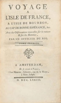 VOYAGE A L'ISLE DE FRANCE, A L'ISLE DE BOURBON, AU CAP DE BONNE-ESPÉRANCE, etc. Avec des Observations nouvelles sur la nature et sur les Hommes, par un officier du roi [BERNARDIN  DE SAINT-PIERRE].
