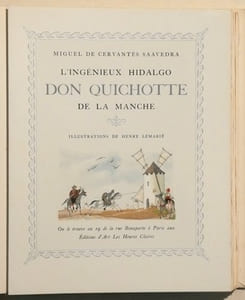 L'INGÉNIEUX HIDALGO DON QUICHOTTE DE LA MANCHE. Illustrations de Henry Lemarié. [4 volumes].