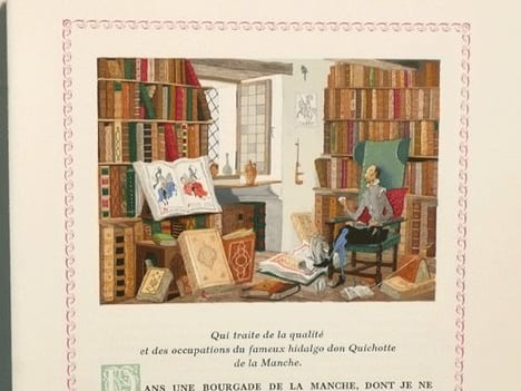 L'INGÉNIEUX HIDALGO DON QUICHOTTE DE LA MANCHE. Illustrations de Henry Lemarié. [4 volumes].. CERVANTES SAAVEDRA (Miguel de).