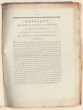 PIÈCES ET MÉMOIRES tendant à prouver la nécessité de la prolongation du Canal du Midi jusques au Tarn, et à démontrer les avantages qui résulteraient ...