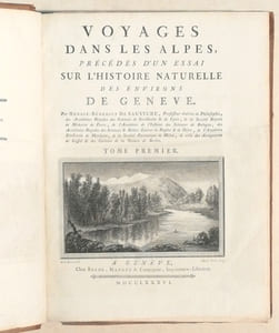 VOYAGES DANS LES ALPES, précédés d'un essai sur l'histoire naturelle des environs de Genève. TOME I.
