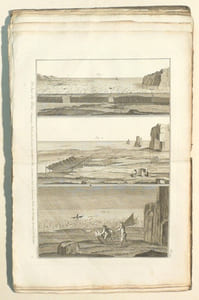 RECUEIL DE PLANCHES DE L'ENCYCLOPÉDIE. PLANCHES DES PÊCHES. Explication de Cent Trente-Deux Planches des Pêches, à cause de Dix-Huit doubles. Concernant : I°. les Pêches aux Hameçons, Haims, &c. ; 2°. différentes sortes de Pêches ; 3°. les Pêches aux filets ; 4°. les Pêches de mer, de rivières, y compris les tableaux & vues relativement aux Pêches, &c.