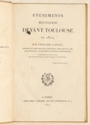 ÉVÈNEMENTS MILITAIRES DEVANT TOULOUSE, en 1814.  par LAPÈNE (Édouard).  - Image 2