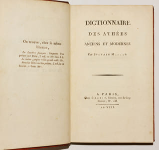 DICTIONNAIRE DES ATHÉES ANCIENS ET MODERNES.