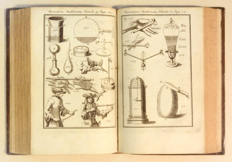 RÉCRÉATIONS MATHÉMATIQUES ET PHYSIQUES, qui contiennent plusieurs problèmes d'Arithmétique, de Géométrie, d'Optique, de Gnomonique, de Cosmographie, ...