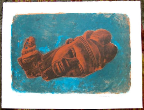 NATURE MORTE AFRICAINE. Lithographie.. MALBREIL (François).