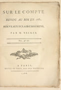SUR LE COMPTE RENDU AU ROI EN 1781. NOUVEAUX ÉCLAIRCISSEMENS.  par NECKER (Jacques).  - Image 1