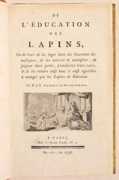 DE L'ÉDUCATION DES LAPINS, ou de l'art de les loger dans des Garennes domestiques, de les nourrir et multiplier, de soigner leurs petits, d'améliorer ...